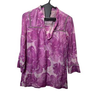 J.Crew Pink Floral Tunic Blouse Size: 6